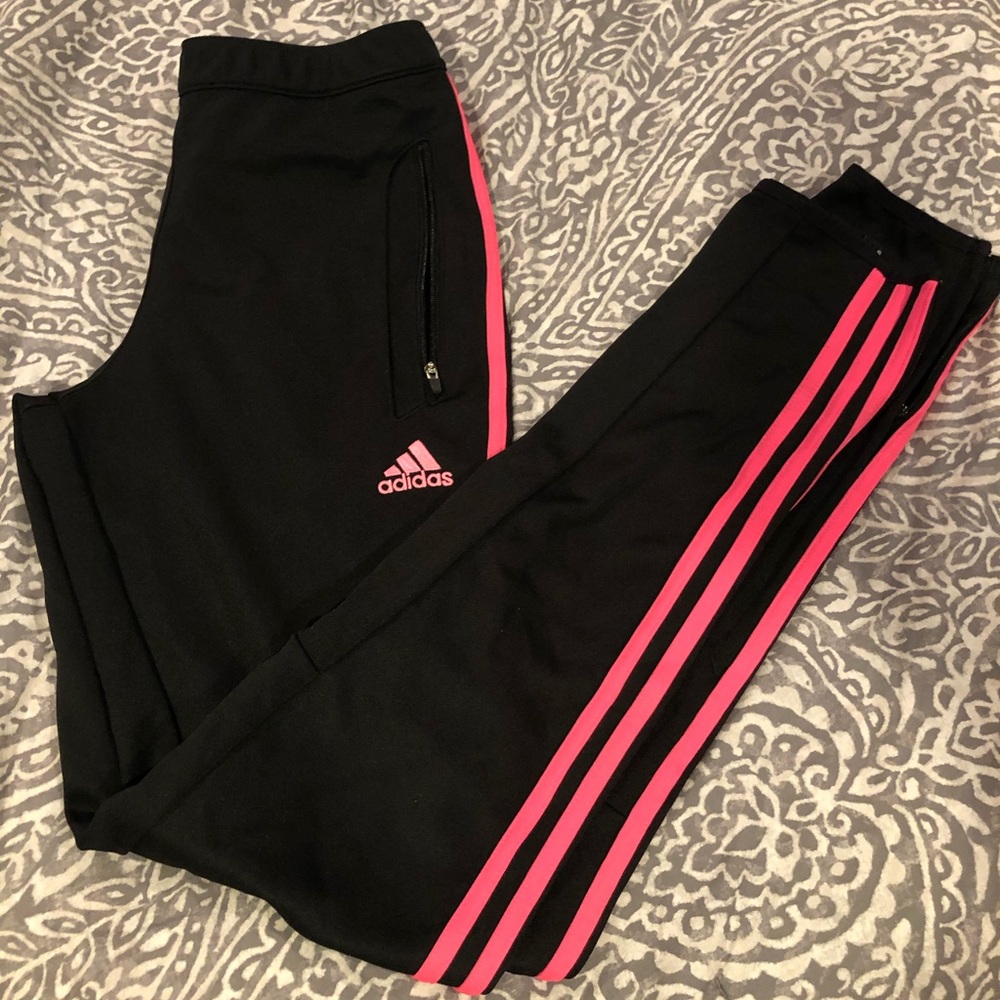 Adidas pants with pink strip size small